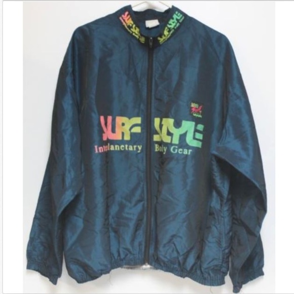 Surf Style Other - Vtg 90s Surfstyle Windbreaker Jacket 2-Tone Blue